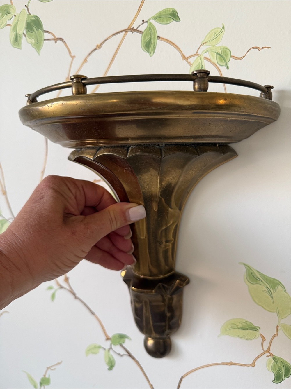 Vintage Brass Wall Sconce Shelf - Picture 6 of 9